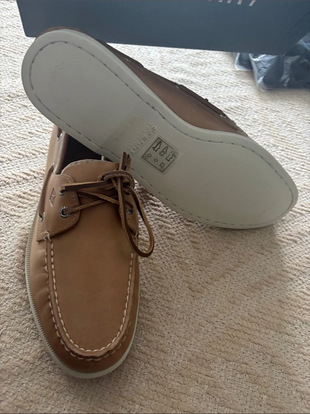 Sperry Classic Tan Leather Boat Shoe with Moc Toe